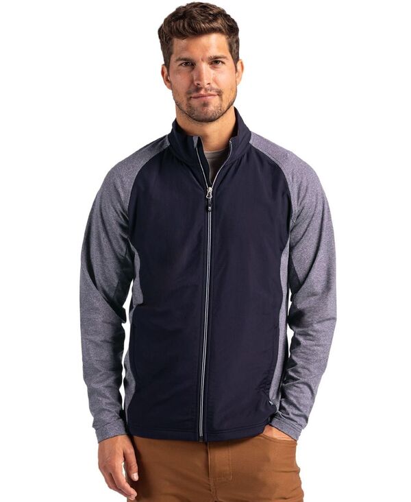 カッターアンドバック メンズ アウター ジャケット・ブルゾン ニット ジャケット Cutter & Buck Men's Adapt Eco Knit Hybrid Recycled Full Zip Jacket Navy blue heather/navy blue ヘザー