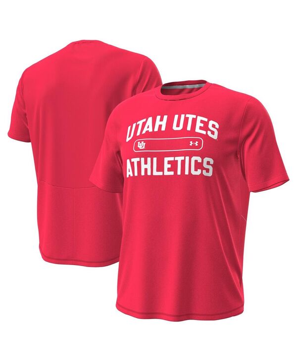 アンダーアーマー メンズ トップス プルオーバー Under Armour Men\u0027s Red Utah Utes Sideline Knockout T-Shirt Red 赤いこと