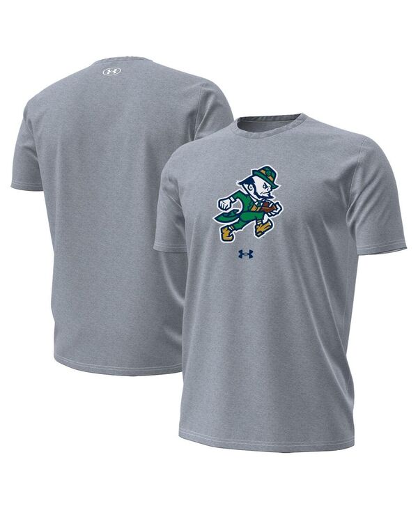 アンダーアーマー メンズ トップス Tシャツ Under Armour Men's Gray Notre Dame Fighting Irish Leprechaun Performance T-Shirt Gray グレー