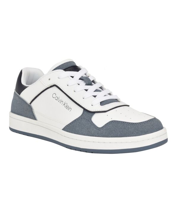 カルバンクライン メンズ シューズ スニーカー レース Calvin Klein Men's Landy Round Toe Lace Up Sneakers White/Gray ホワイト