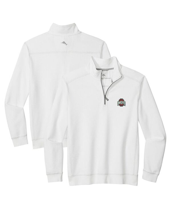 トッミーバハマ メンズ アウター ジャケット・ブルゾン ジャケット Tommy Bahama Men's White Ohio State Buckeyes Montego Bay Half-Zip Jacket White ホワイト