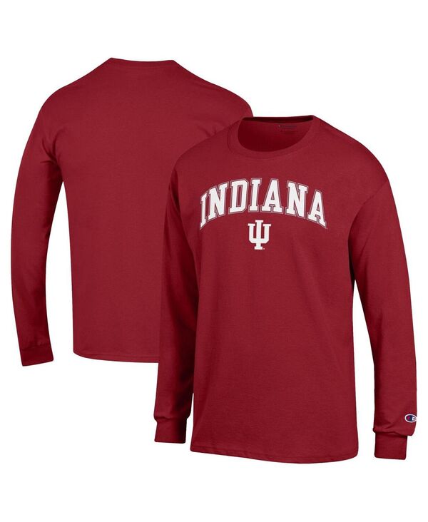 チャンピオン メンズ トップス Tシャツ ロゴ Champion Men's Crimson Indiana Hoosiers Arch Over Logo Long Sleeve T-Shirt Crimson クリムゾン