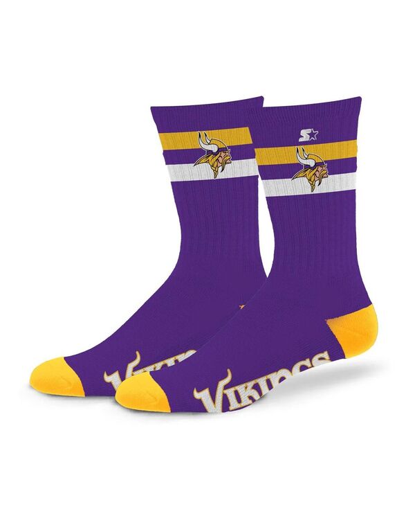 スターター メンズ アンダーウェア 靴下 Starter Men's and Women's Minnesota Vikings Team Color Two-Stripe Crew Socks Purple パープル