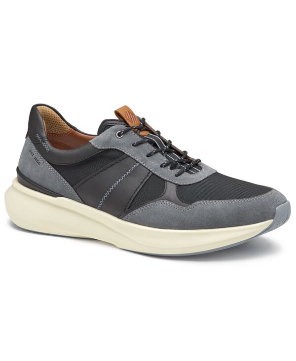 ジョンストンアンドマーフィー メンズ ボトムス カジュアルパンツ スニーカー Johnston & Murphy Men's XC+ Declan Round Toe Jogger Sneakers Gray Waterproof Suede/Black Waterproof Full Grain ブラック