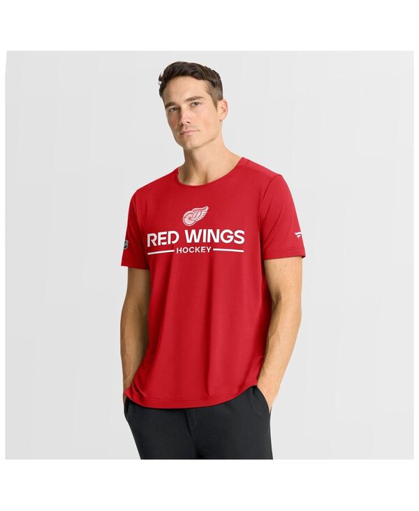ファナティクス メンズ トップス Tシャツ Fanatics Men's Red Detroit Red Wings Authentic Pro Centennial Rink Tech T-Shirt Red レッド