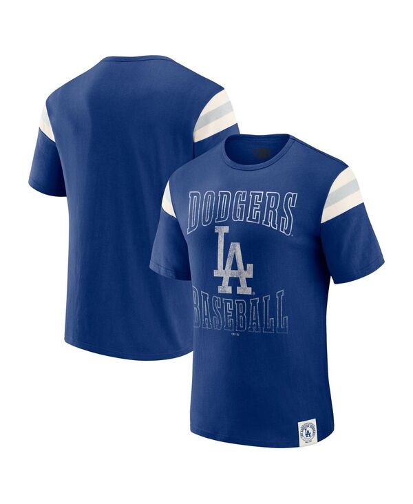 ファナティクス レディース トップス Tシャツ Fanatics Darius Rucker Collection by Men's Royal Los Angeles Dodgers Distressed Sleeve Stripe T-Shirt Royal ストライプ