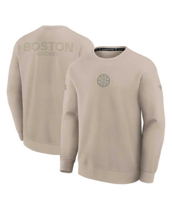 ファナティクス メンズ アウター パーカー・スウェット スウェット シャツ Fanatics Men's Tan Boston Bruins Authentic Pro Road Tri-Blend Sweatshirt Tan タン