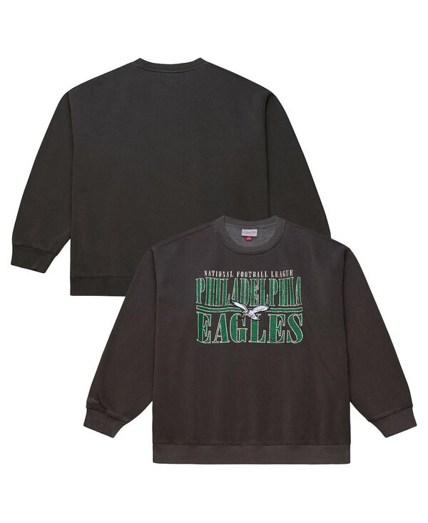 ミッチェル&ネス メンズ アウター パーカー・スウェット ヴィンテージ スウェット シャツ ダウン ロゴ Mitchell & Ness Men's Black Philadelphia Eagles Downtown Crew Vintage Logo Sweatshirt Black ブラック