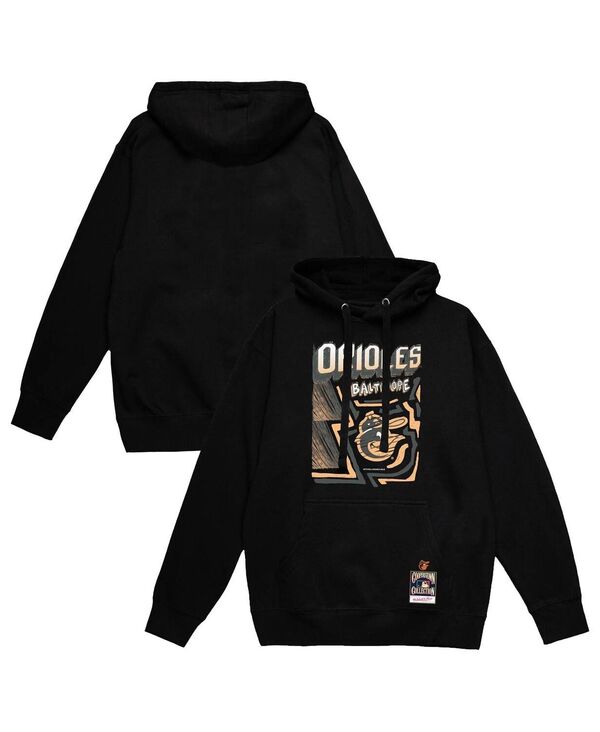 ミッチェル&ネス メンズ アウター パーカー・スウェット パーカー Mitchell & Ness Men's Black Baltimore Orioles Sidewalk Sketch Pullover Hoodie Black ブラック