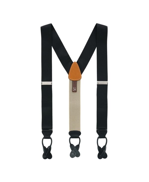 トラファルガー メンズ アクセサリー ベルト ナイロン TRAFALGAR Men's Hudson Nylon Button End Suspenders Black ブラック