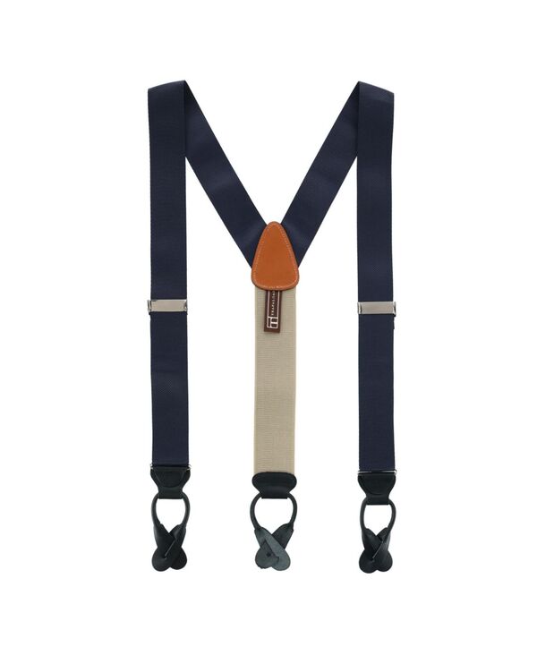トラファルガー メンズ アクセサリー ベルト ナイロン TRAFALGAR Men's Hudson Nylon Button End Suspenders Navy ネイビー