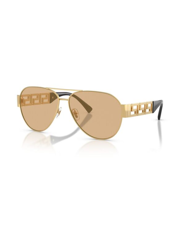 ヴェルサーチ メンズ 付属物 サングラス・アイウェア Versace Men\u0027s Pilot Sunglasses VE2289 Gold Yellow 黄色