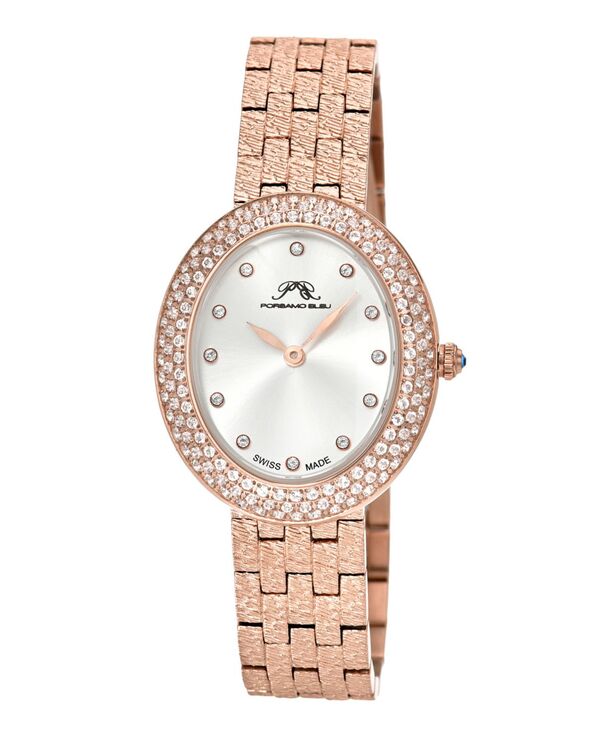 ポルサモンブリュー レディース アクセサリー 腕時計 Tシャツ Porsamo Bleu Women's Angelica Watch with Sunray Dial Topaz Gemstones and Stainless Steel Bracelet 1344CANS Rose tone 51,480円