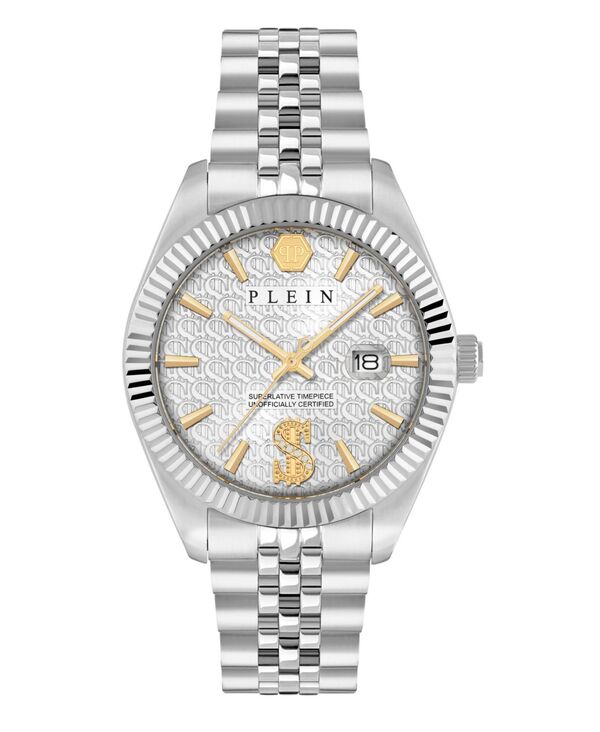 フィリッププレイン メンズ アクセサリー 腕時計 Tシャツ Philipp Plein Men's Silver Stainless Steel Watch 41mm Silver シルバー