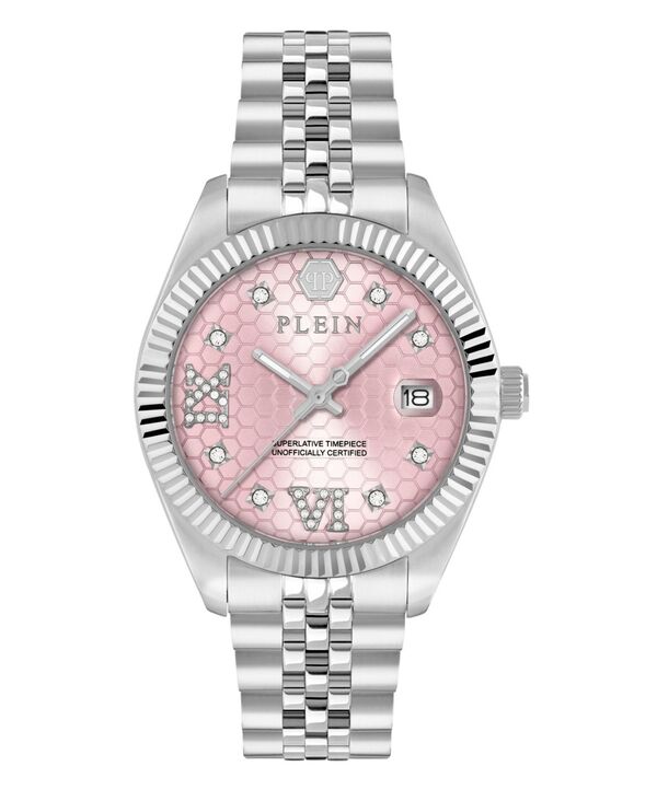 フィリッププレイン レディース アクセサリー 腕時計 Tシャツ Philipp Plein Women Silver Stainless Steel Watch 34mm Silver シルバー