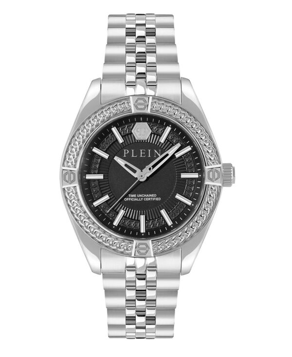フィリップ飾り気の無い メンズ 付属品 ウオッチ プルオーバー Philipp Plein Men\u0027s Silver Stainless Steel Watch 43粍 Silver しろがね色