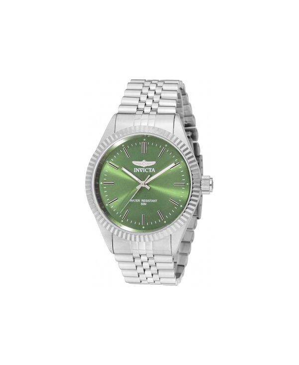 インビクタ メンズ アクセサリー 腕時計 Invicta Men's 49313 Specialty Quartz 3 Hand Green Dial Watch Silver シルバー｜ReVida 店