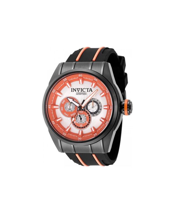 インビクタ メンズ アクセサリー 腕時計 Invicta Men's 49054 Speedway Quartz Chronograph Orange Silver Dial Watch Black ブラック