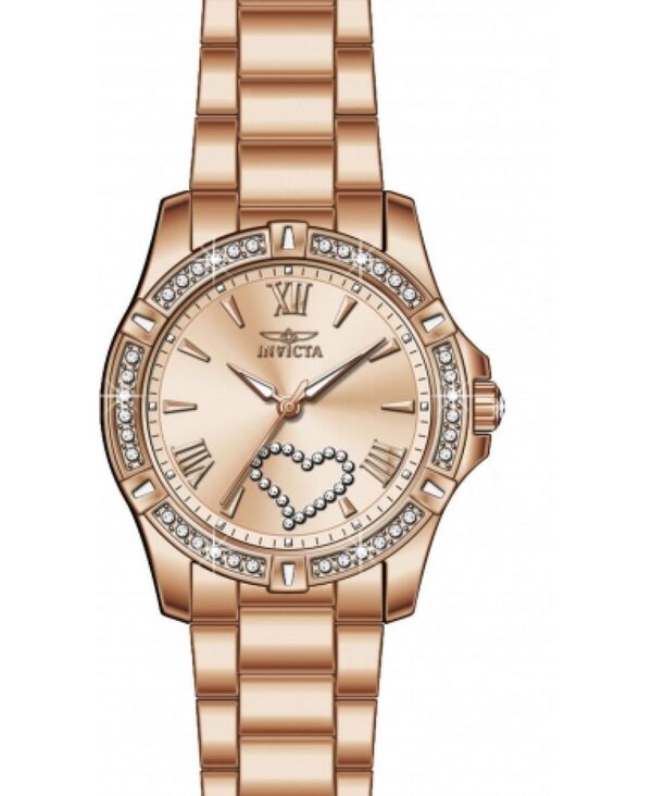 インビクタ レディース アクセサリー 腕時計 Invicta Women's 49843 Angel Quartz 2 Hand Rose Gold Dial Watch Gold ゴールド