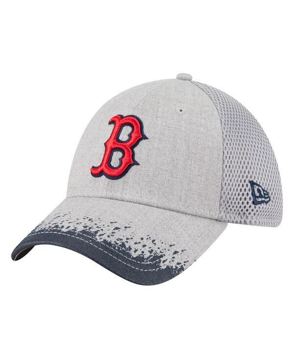 ニューエラ メンズ アクセサリー 帽子 New Era Men's Gray Boston Red Sox Visor Paint Splatter 39THIRTY Flex Hat Gray グレー|ReVida 店