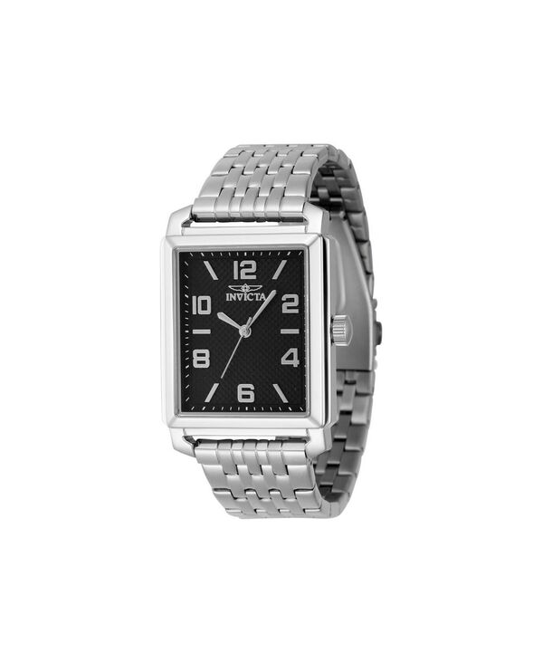 インビクタ メンズ アクセサリー 腕時計 ヴィンテージ Invicta Men's 46659 Vintage Quartz 3 Hand Black Dial Watch Silver シルバー