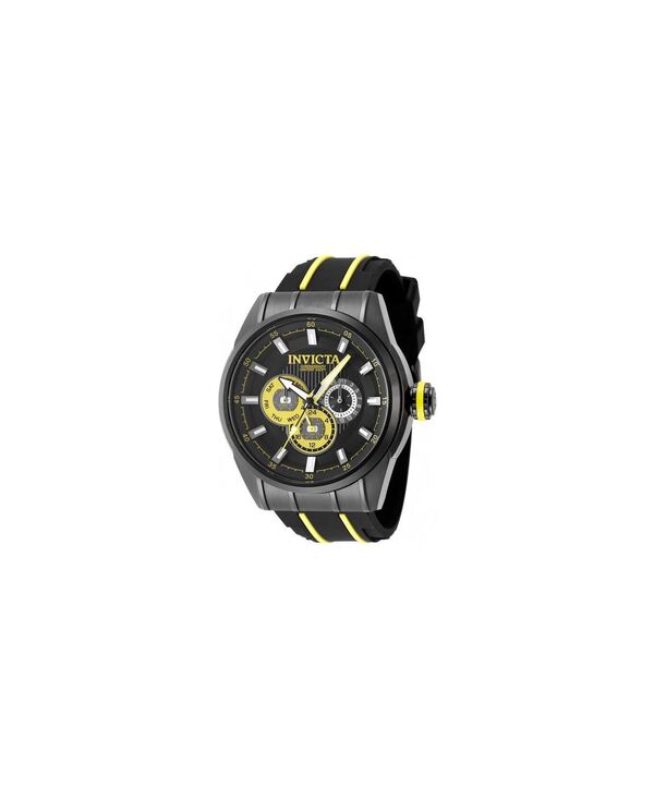 インビクタ メンズ アクセサリー 腕時計 Invicta Men's 49052 Speedway Quartz Chronograph Yellow Black Dial Watch Black ブラック