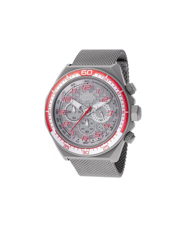 インビクタ メンズ アクセサリー 腕時計 Men's 47904 Invicta Racing Quartz Chronograph Grey Dial Watch Silver シルバー