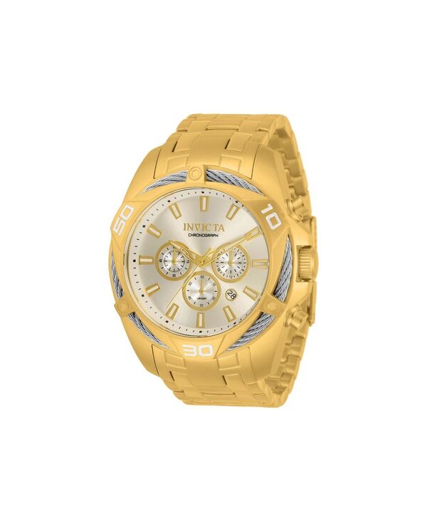 インビクタ メンズ アクセサリー 腕時計 Invicta Men 34121 Bolt Quartz Chronograph Silver Dial Watch Gold ゴールド