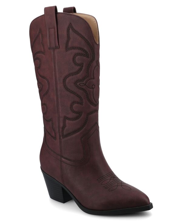 【送料無料】 ジュルネ コレクション レディース ブーツ・レインブーツ シューズ Women's Chantry Regular Calf Western Mid Shaft Boots Oxblood画像
