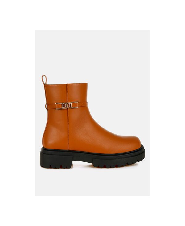 ロンドンラグ レディース シューズ ブーツ・レインブーツ アンクル ブーツ London Rag Womens Corsac Buckle Belt Ankle Boots Beige/khaki カーキ