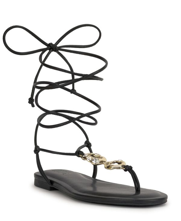 アイ.エヌ.シー インターナショナル コンセプト レディース シューズ サンダル レース I.N.C. International Concepts Women's Hakima Lace-up Flat Sandals Black ブラック