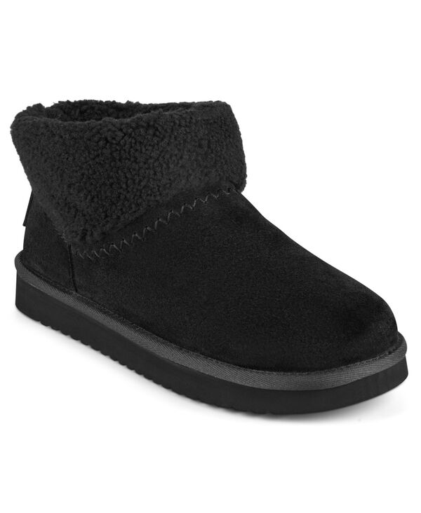 アース レディース シューズ ブーツ・レインブーツ アンクル ブーツ Earth Women's Wylson Cozy Slip-On Ankle Booties Black Suede ブラック|ReVida 店
