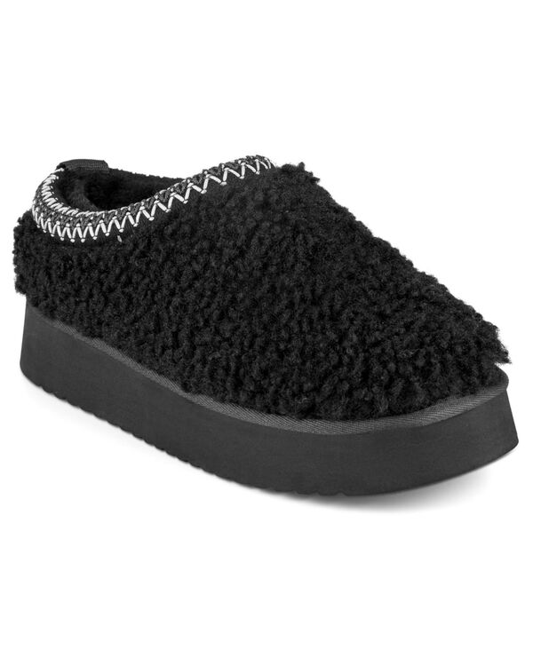 地びた レディース シューズ サンダル プラットホーム Earth Women\u0027s Freyya Cozy Platform Slip-On Mules Black 黒いこと