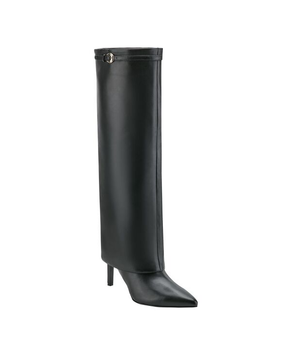 マーク・フィッシャー レディース シューズ ブーツ・レインブーツ トール ブーツ Marc Fisher LTD Women's Naples Pointed Toe Tall Shaft Dress Boots Black Leather ブラック