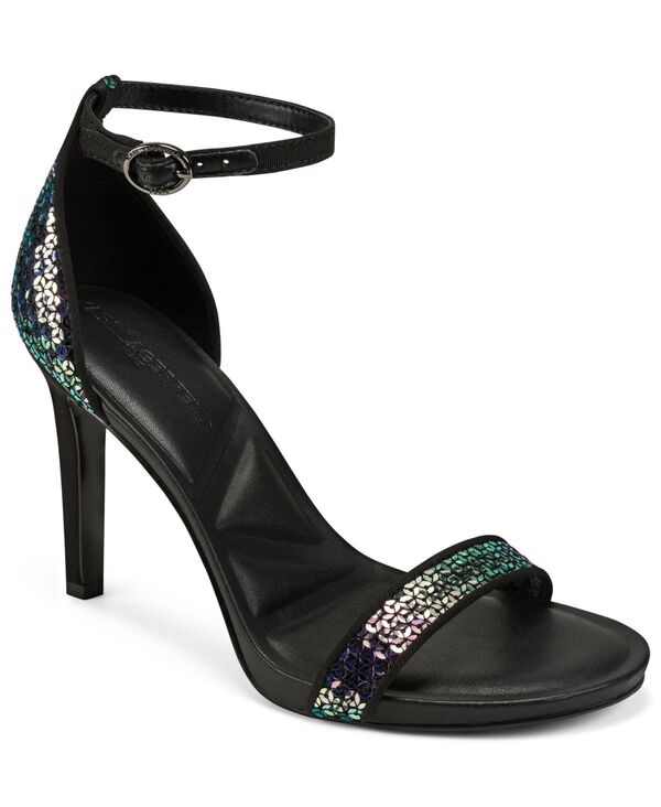 カール ラガーフェルド レディース シューズ サンダル スパンコール ロゴ KARL LAGERFELD PARIS Kenz Logo Sequin Dress Sandals Multi/ Black ブラック