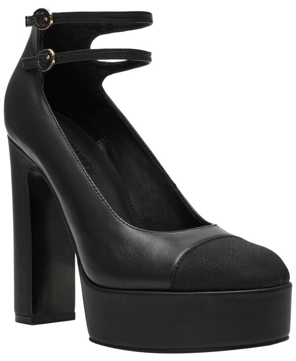 スティーブ マデン レディース シューズ パンプス プラットフォーム キャップ Steve Madden Women's Peyton Cap-Toe Platform Mary-Jane Pumps Black ブラック