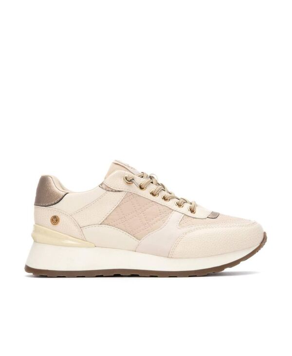 キシタイ レディース シューズ スニーカー レース Women Lace-Up Casual Sneakers By XTI Beige ベージュ