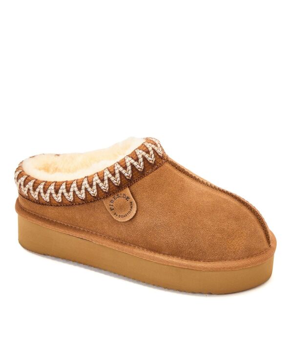 ディアフォームズ レディース シューズ サンダル Dearfoams Women's Queenstown Genuine Shearling Clog With Embroidery Chestnut｜ReVida 店 16,086円