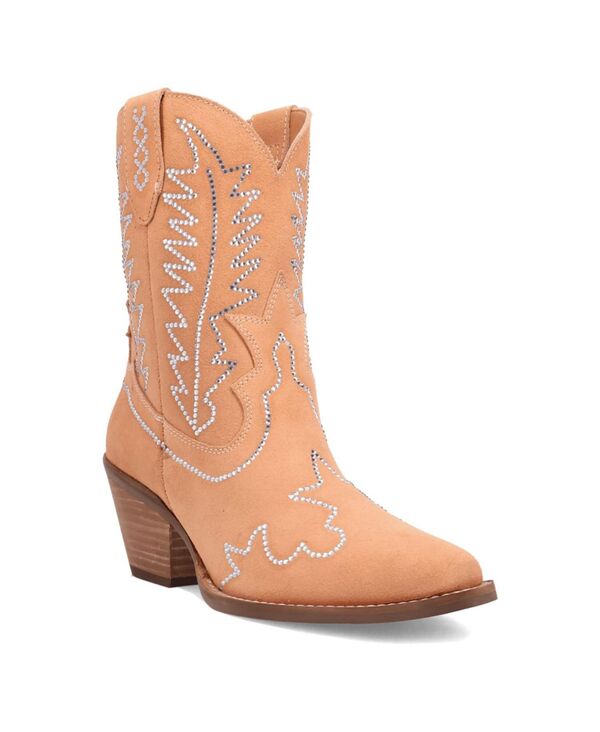 ディンゴ レディース シューズ ブーツ・レインブーツ スエード ブーツ レザー Dingo Women's Tiny Pony Suede Leather Bootie Peach ピーチ