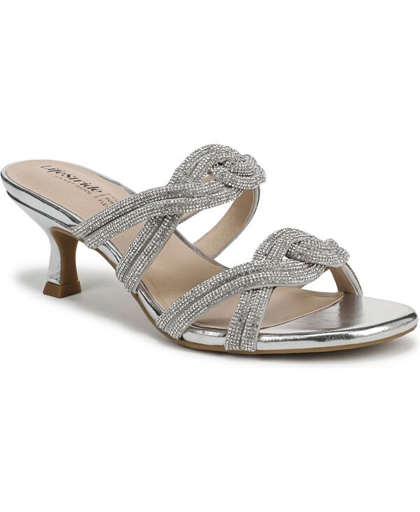 ライフストライド レディース シューズ サンダル LifeStride Women's Night-Out Slide Sandals Silver Metallic Faux Leather シルバー
