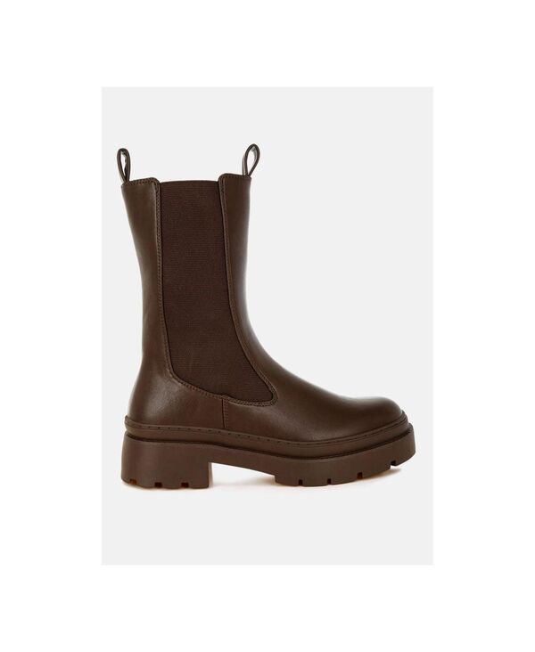 ロンドンラグ レディース シューズ ブーツ・レインブーツ London Rag Womens Jolt Elasticated Gussets Lug Sole Boots Brown ブラウン