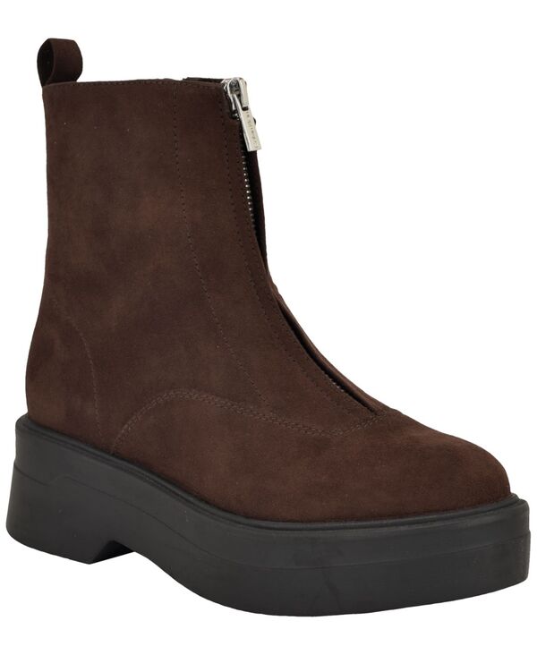 カルバンクライン レディース シューズ ブーツ・レインブーツ プラットフォーム ブーツ Calvin Klein Women's Rivin Front Zip Platform Booties Dark Brown ブラウン