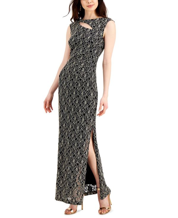 100 の保証 コネクテッド レディース ワンピース トップス Keyhole Lace Gown Gold Black Revida 店 史上最も激安 Www Aquabikespa Com