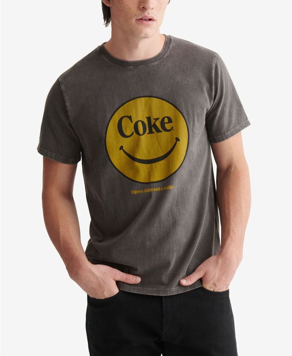 保証書付 ラッキーブランド メンズ Tシャツ トップス Men S Coke Smiley T Shirt Raven 安い Blog Jotajota Net Br