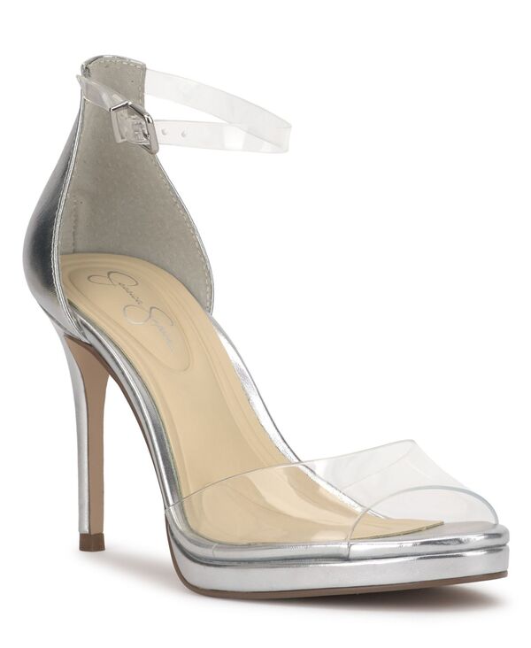 ジェシカシンプソン レディース シューズ サンダル Jessica Simpson Women's Daisile Vinyl Strap Stiletto Sandals Silver Metallic/Clear シルバー