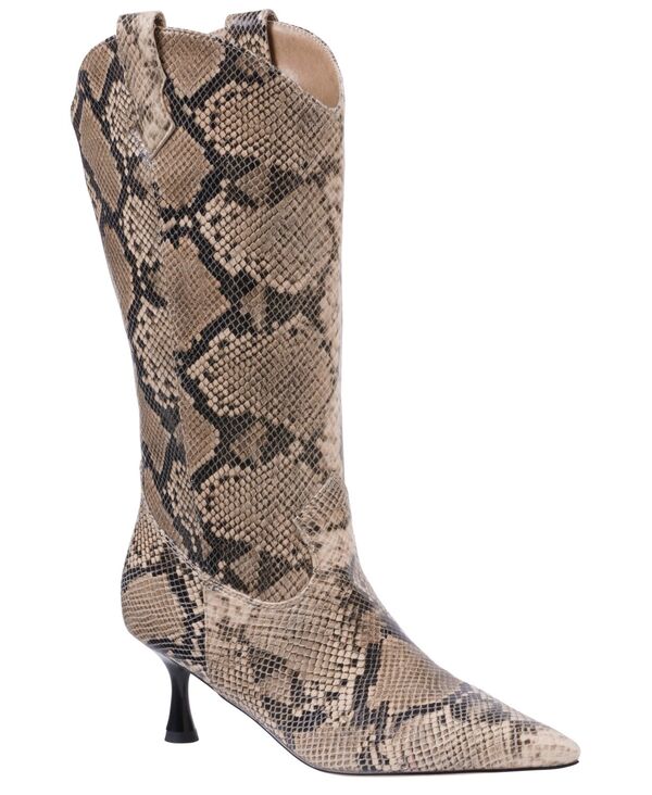 ジーシーシューズ レディース シューズ ブーツ・レインブーツ GC Shoes Women Thalia Pointed Toe Western Dress Boots Natural Snake
