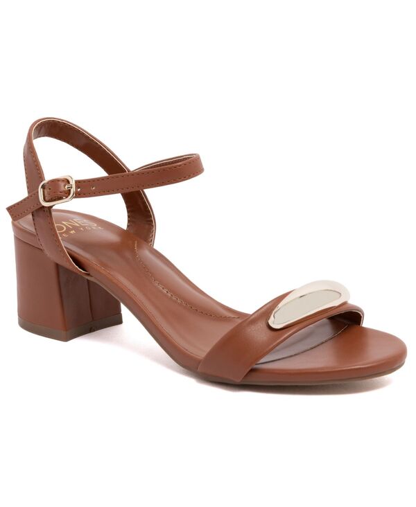 ジョーンズニューヨーク レディース シューズ サンダル ヒール Jones New York Women's Adasyn Block Heel Dress Sandals Cognac