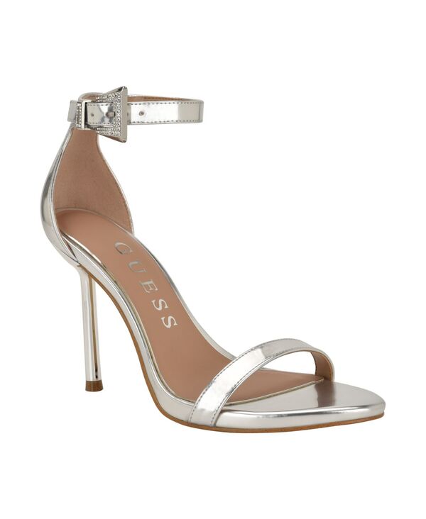 ゲス レディース シューズ サンダル GUESS Women's Insraa Rhinestone Buckle Stiletto Dress Sandals Silver シルバー