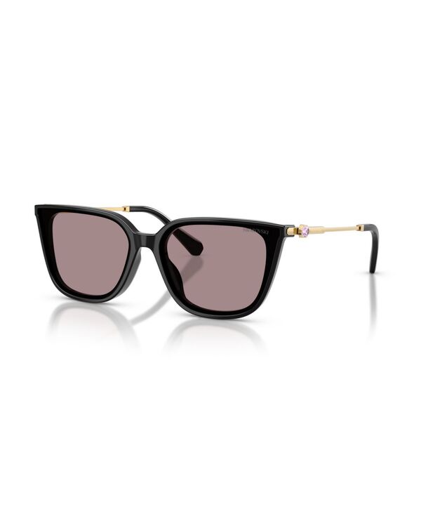 スワロフスキー レディース アクセサリー サングラス・アイウェア Swarovski Women's Square Sunglasses SK6054D Black ブラック