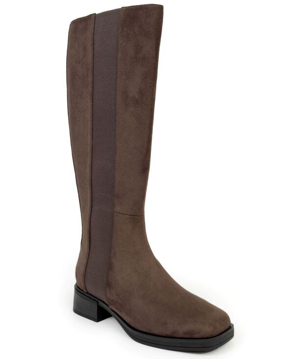 エアロソールズ レディース シューズ ブーツ・レインブーツ Aerosoles Women's Daria Riding Boots Java Faux Suede